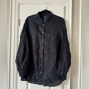 Gap Black Linen Boyfriend Shirt